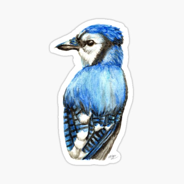 Vista previa del artículo con la obra «Arrendajo azul», diseñado y vendido por Becky Laine.