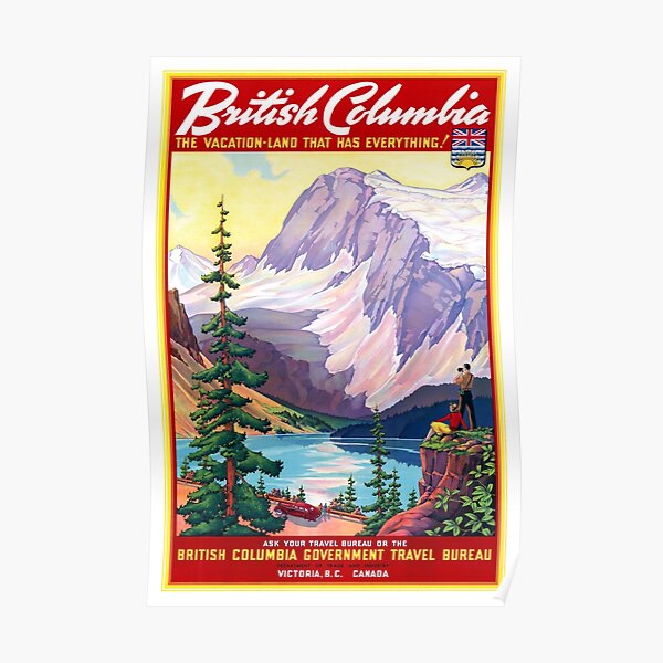 Canada British Columbia Vintage Poster Restored Poster