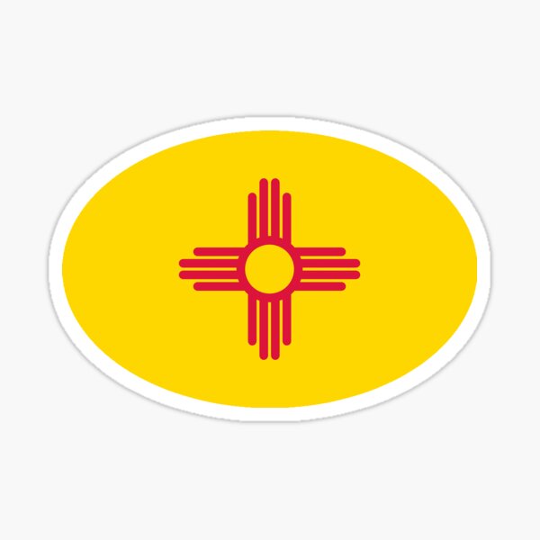 New Mexico Flag Sticker Oval Sticker