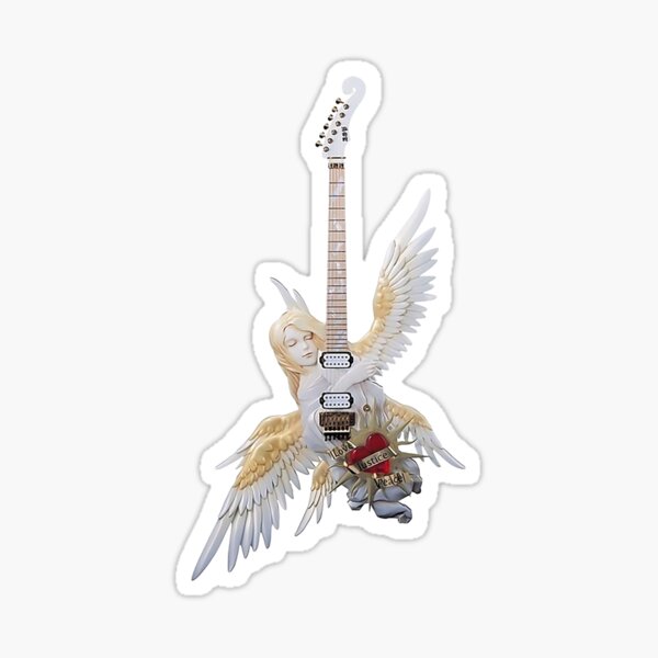 Sticker Angel Guitare - Autocollant Angel Guitare