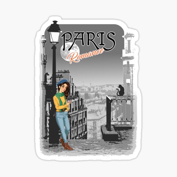 Paris Girl Aesthetic Stickers Graphic by ndutfrea · Creative Fabrica