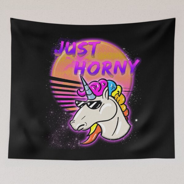 Item preview, Just Horny Unicorn with Sunglasses in the 80s of Miami designed and sold by KareemoDee.