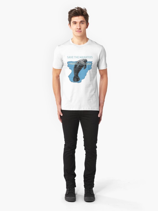 Alternate view of Save the Manatees Slim Fit T-Shirt