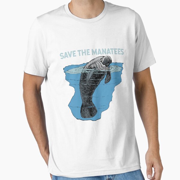 Vista previa del artículo con la obra «Salva a los manatíes», diseñado y vendido por Rightbrainwoman.
