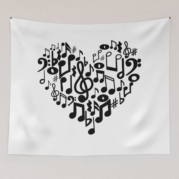 Item preview, Music notes heart treble design word map cloud designed and sold by dmexgirl08.