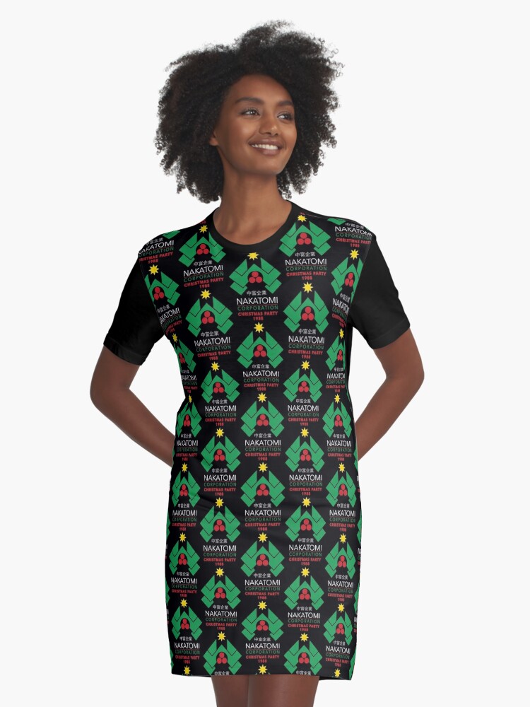 Nakatomi Corporation Weihnachtsfeier T Shirt Kleid Von Purakushi Redbubble