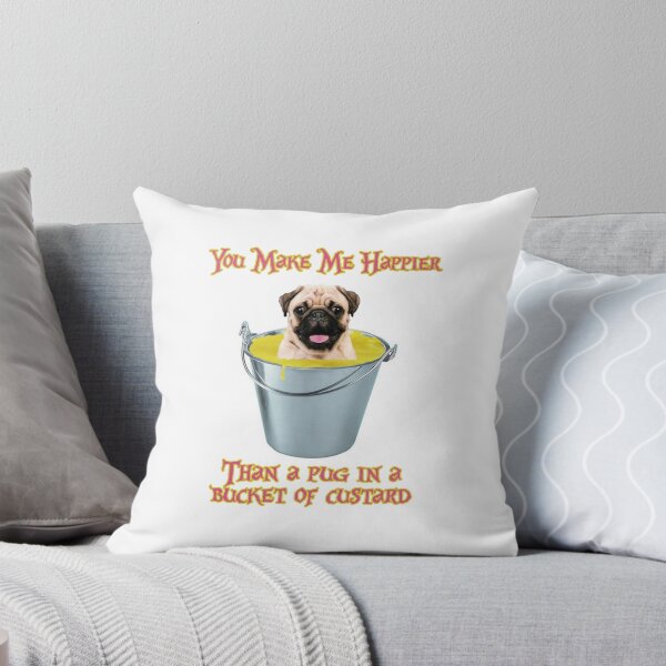 Item preview, Happier Than a Pug In Custard designed and sold by spyderfyngers.