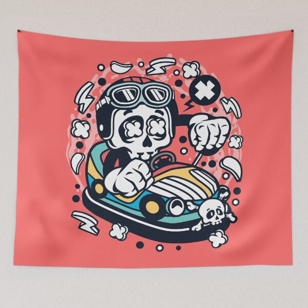 Item preview, Car Toy Skull Cartoon Character - Fun illustration for people who like things a little crazy! designed and sold by Nickelparis.