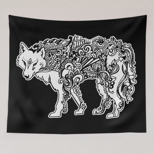 Item preview, Doodle Wolf (Sticker designed and sold by artkellyyy.