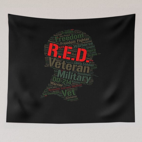 Item preview, Veteran RED word cloud designed and sold by DBA-Dezines.