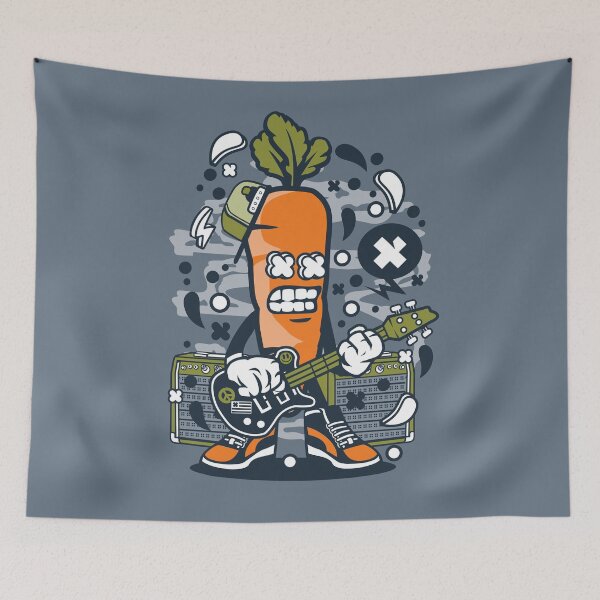 Item preview, Carrot Base Rocker - Cartoon Character - Fun illustration for Electric bassists designed and sold by Nickelparis.