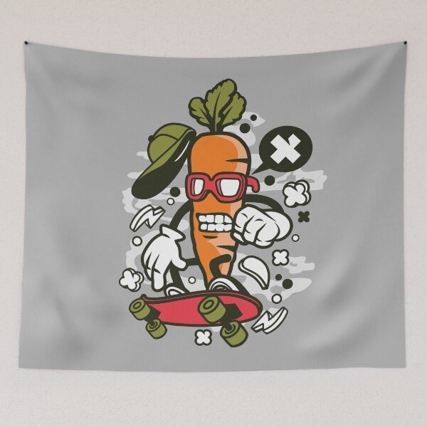 Item preview, Carrot Skater - Cartoon Character - Fun illustration for extreme skateboarder who like things a little crazy! designed and sold by Nickelparis.