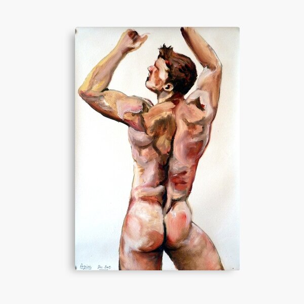 Young Lad - Back study in oils Canvas Print