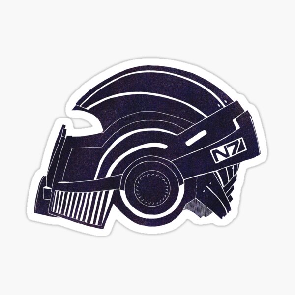 N7 Helmet Spray Paint Stencil | Mass Effect Sticker