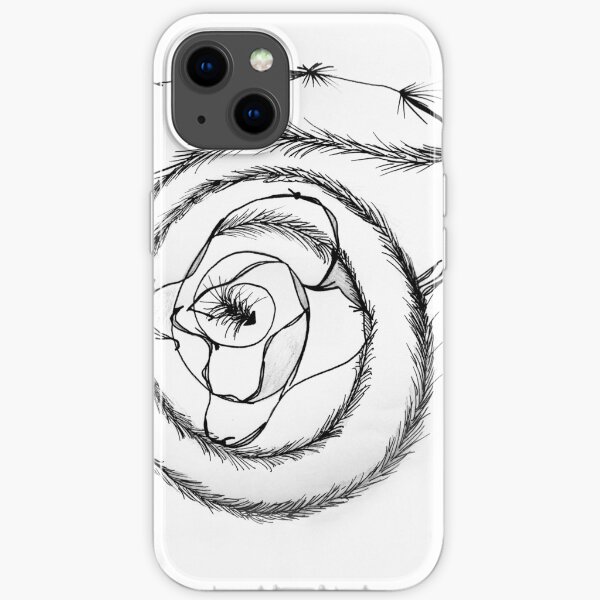 Black Spiral on White iPhone Soft Case