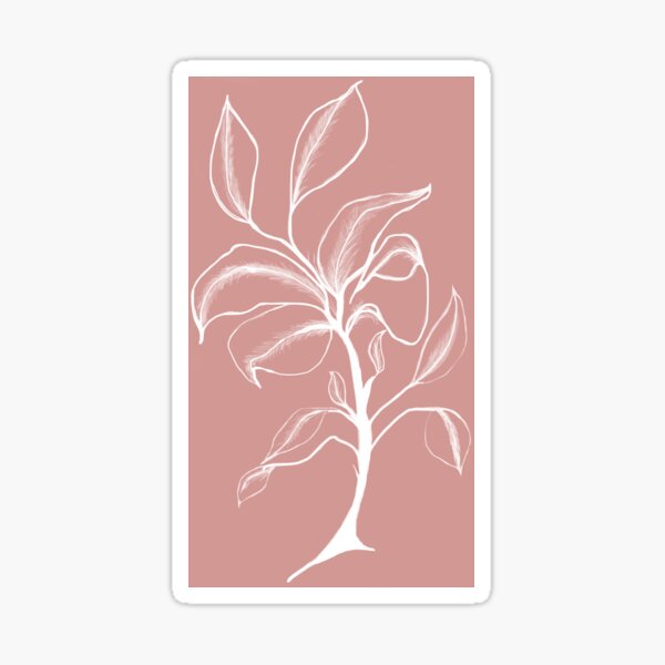 White Flower on Rose Sticker