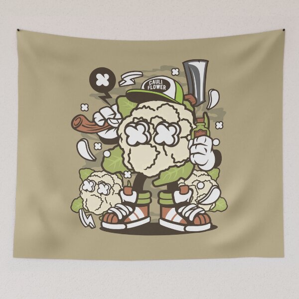 Item preview, Cauliflower Cartoon Character - Fun illustration for people who like things a little crazy! designed and sold by Nickelparis.