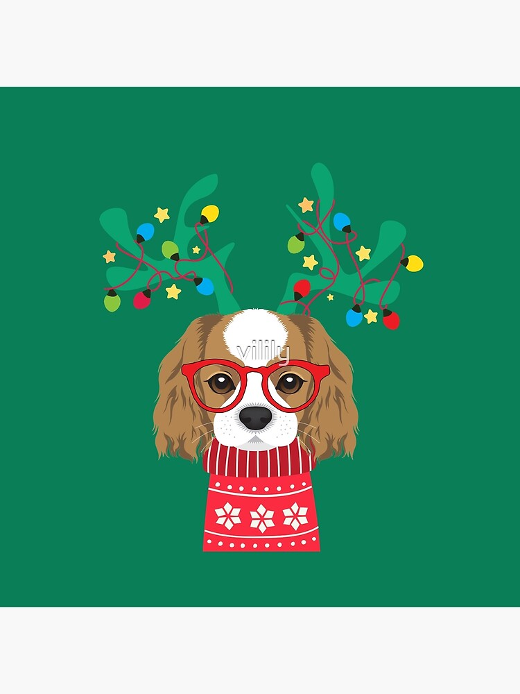 Cavalier King Charles Spaniel Funny Holiday Xmas Christmas by vilily
