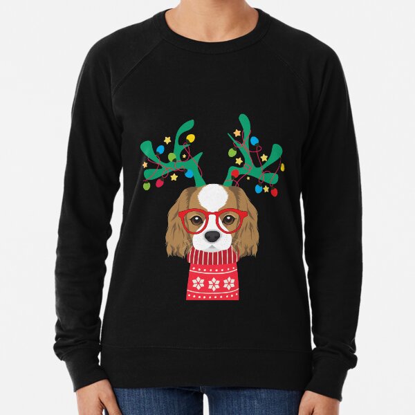 Cavalier King Charles Spaniel Funny Holiday Xmas Christmas Lightweight Sweatshirt