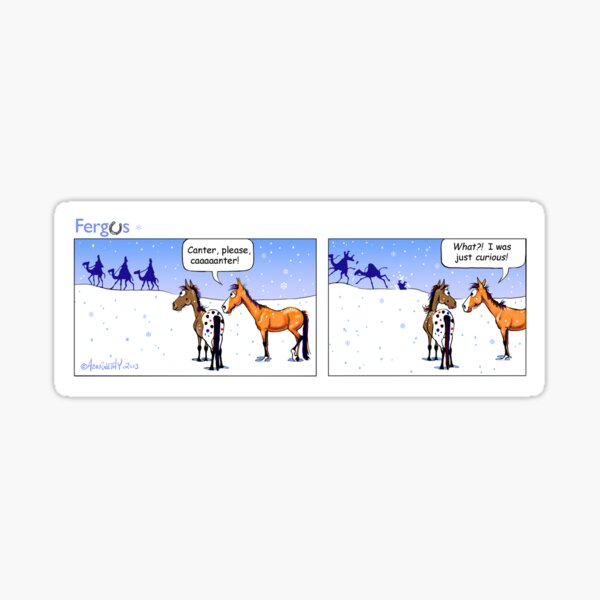 Fergus the Horse: "Three Wise Men" Comic Strip Sticker