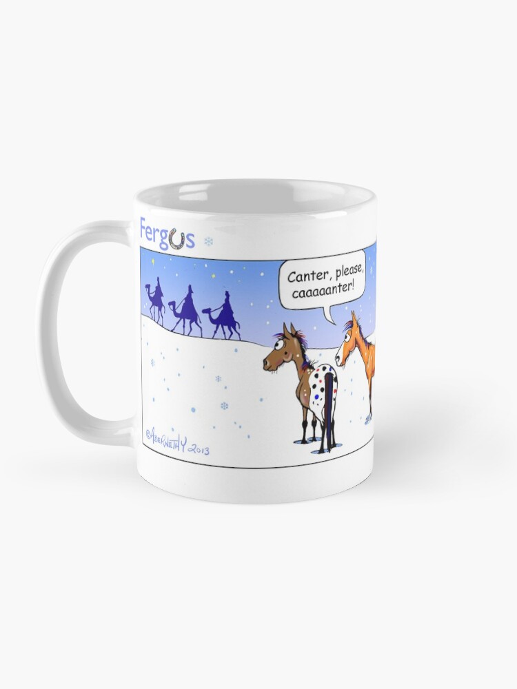 Alternate view of Fergus the Horse: "Three Wise Men" Comic Strip Mug