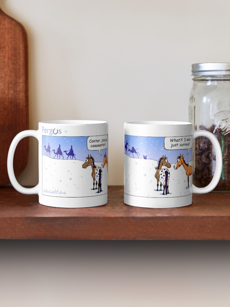 Alternate view of Fergus the Horse: "Three Wise Men" Comic Strip Mug