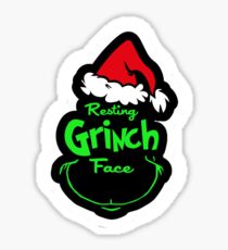 Resting Grinch Face Sticker