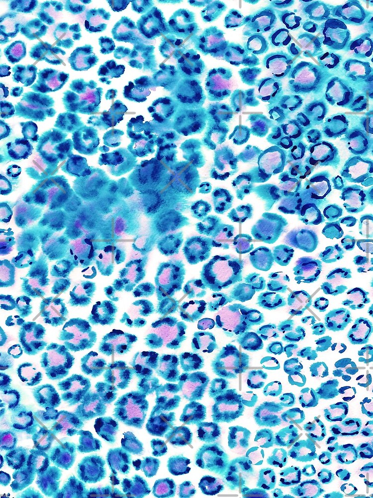 Watercolor Leopard Print in petrol and magenta by Nozzas
