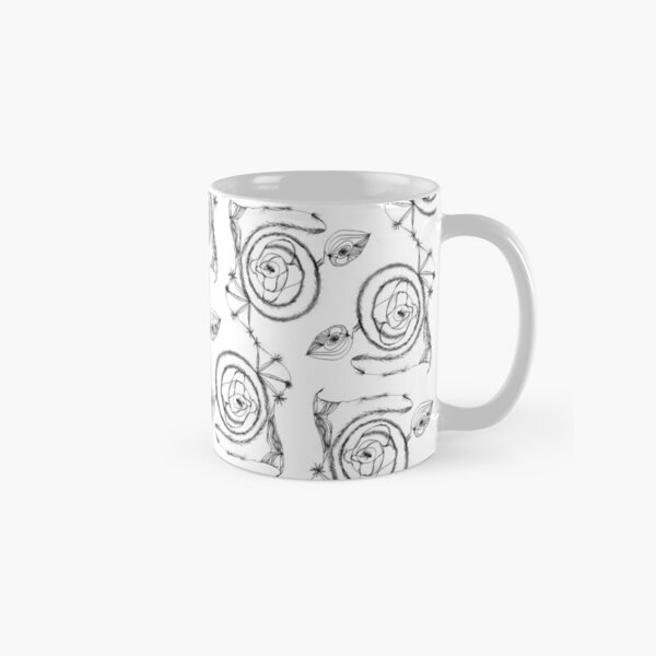 Black Spirals on White Classic Mug