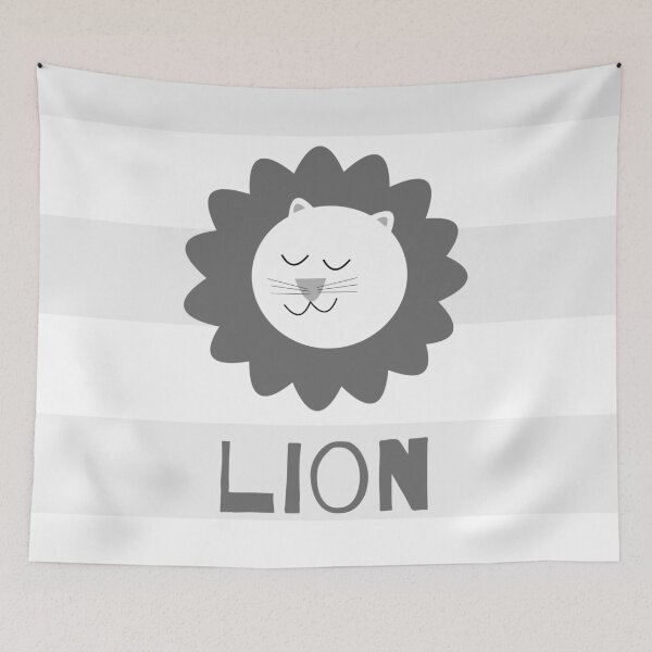 Item preview, Humble Lion in Grey and White Stripe designed and sold by kierkegaard.