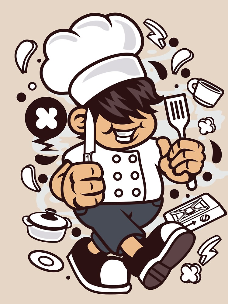 "Happy Chef Cartoon Character - Lustige Illustration für Leute, die