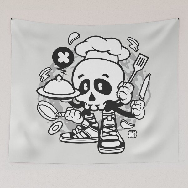 Item preview, Chef Skull Cartoon Character - Fun T-shirt for people who like things a little crazy! designed and sold by Nickelparis.