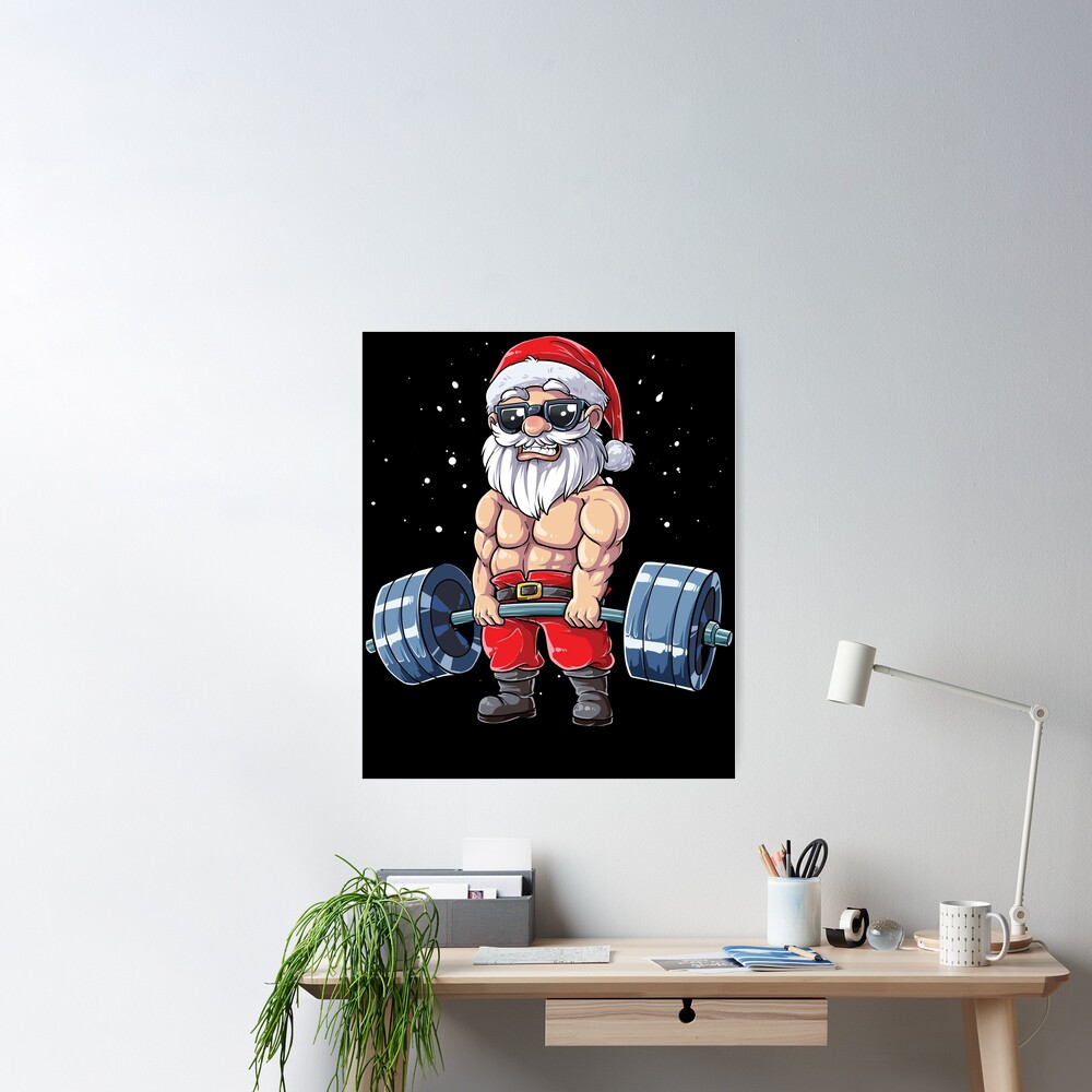 Men Workout Dumbbells Christmas Xmas Health Fitness Gifts for Him Poster  for Sale by healthnuthols