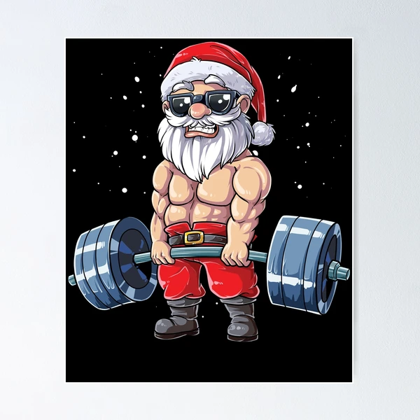 Men Workout Dumbbells Christmas Xmas Health Fitness Gifts for Him Poster  for Sale by healthnuthols