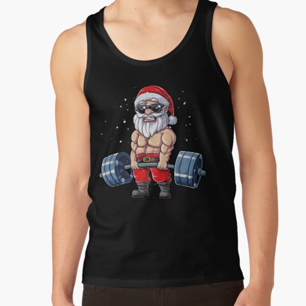 Muscular Santa Claus Bodybuilding Fitness Gym Christmas Xmas Tank Top
