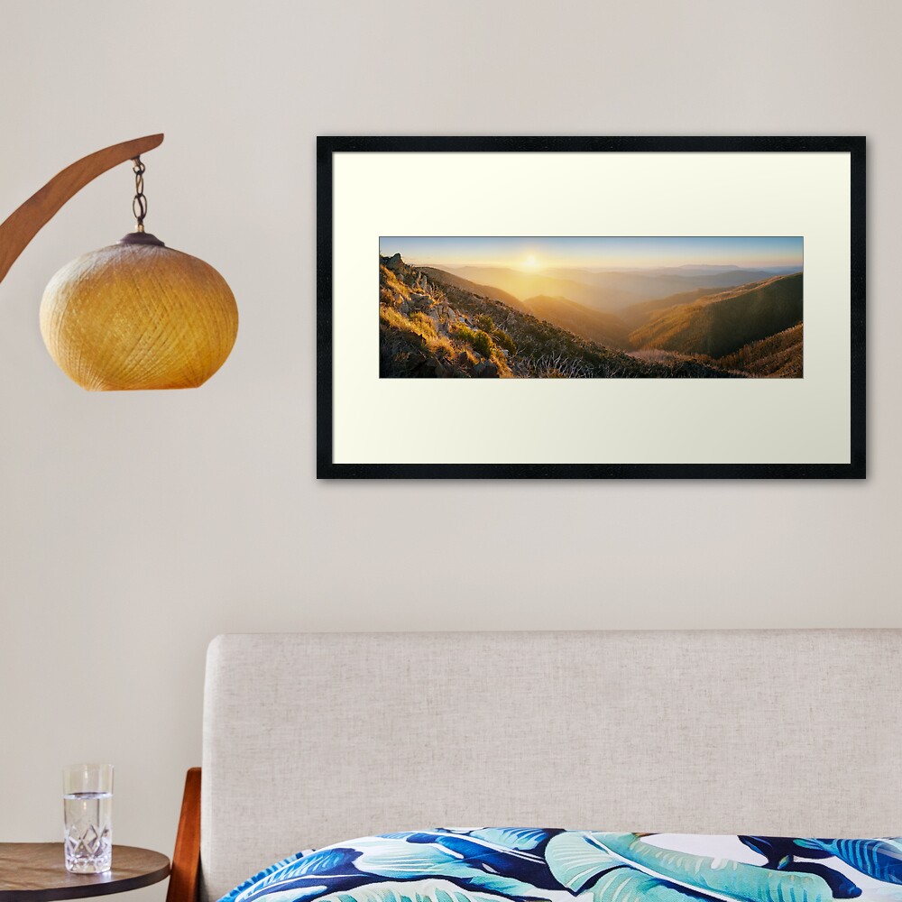 On the Razorback, Mt Hotham, Victoria, Australia Framed Art Print