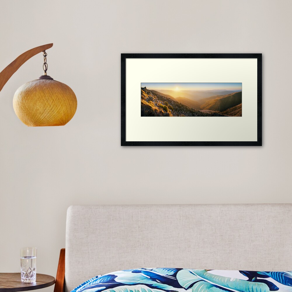 On the Razorback, Mt Hotham, Victoria, Australia Framed Art Print