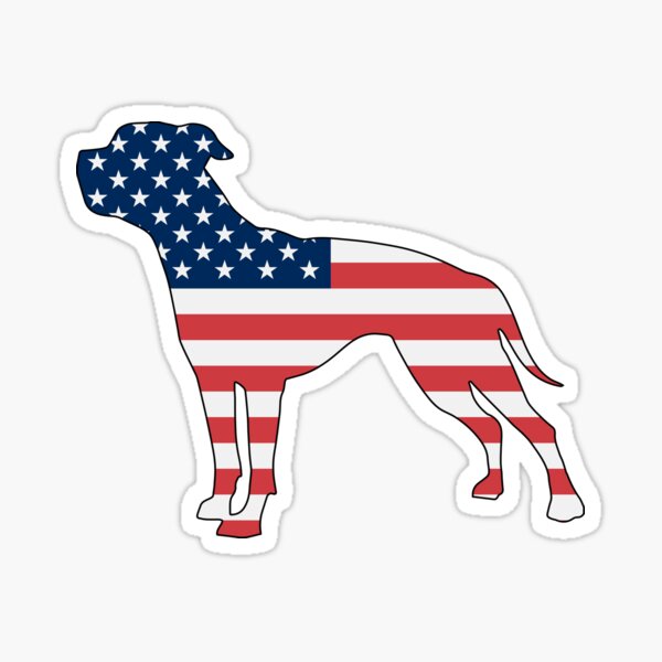 American Bulldog -- Dog USA American Flag Sticker