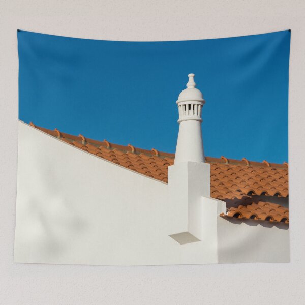 Item preview, Signature Algarvian Roofline - Red Terracotta Tiles and Classic Fretted Crown Chimney designed and sold by Georgia Mizuleva.