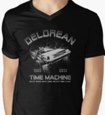 Delorean in Flight Men's V-Neck T-Shirt
