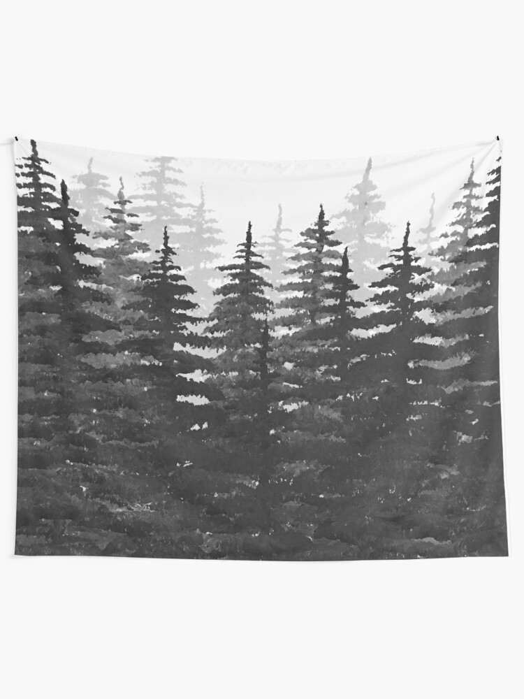 "Pine Tree Forest in Silhouette" Tapestry by BrandiBruggman | Redbubble