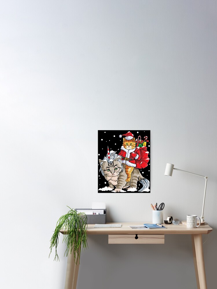 Cat Christmas Shirt Santa Caticorn Unicorn Meowy Xmas Girls Poster for  Sale by LiqueGifts