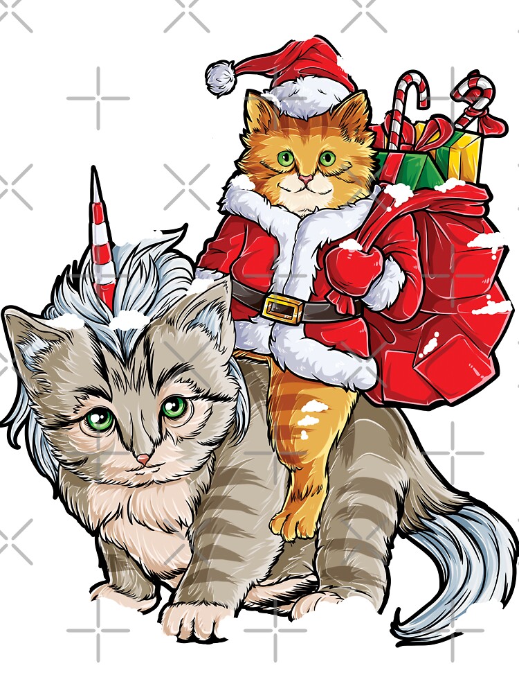 Cat Christmas Shirt Santa Caticorn Unicorn Meowy Xmas Girls Art Board  Print for Sale by LiqueGifts
