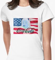 Marilyn Monroe American Flag Graphic Women's Fitted T-Shirt