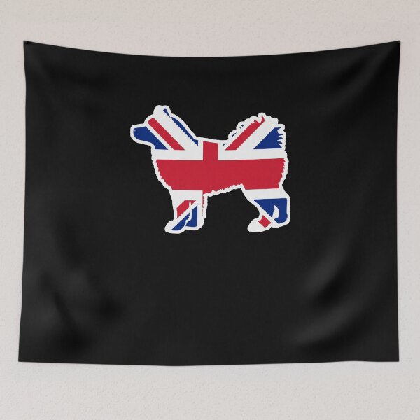 Item preview, Siberian Husky Dog Flag of the United Kingdom designed and sold by shoppzee.