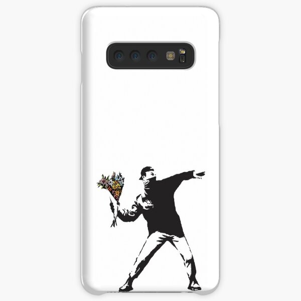 Banksy graffiti Protest anarchist throwing flowers Thrower Make Art not war on white background HD HIGH QUALITY ONLINE STORE Samsung Galaxy Snap Case