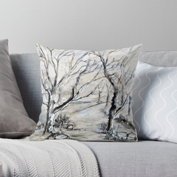 Trees in winter Throw Pillow