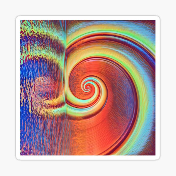 Fibonacci abstract reflections Sticker