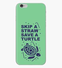 Skip A Straw Retten Sie eine Schildkröte - Love Turtles Logo iPhone-Hülle & Cover