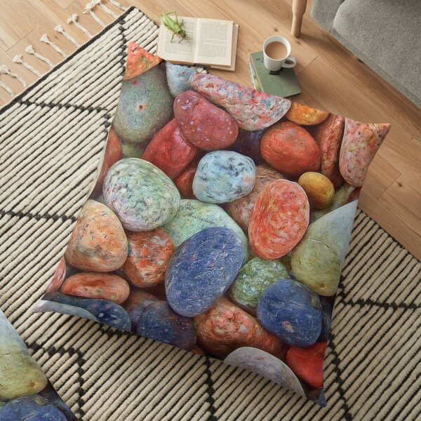 Colorful pebbles Floor Pillow